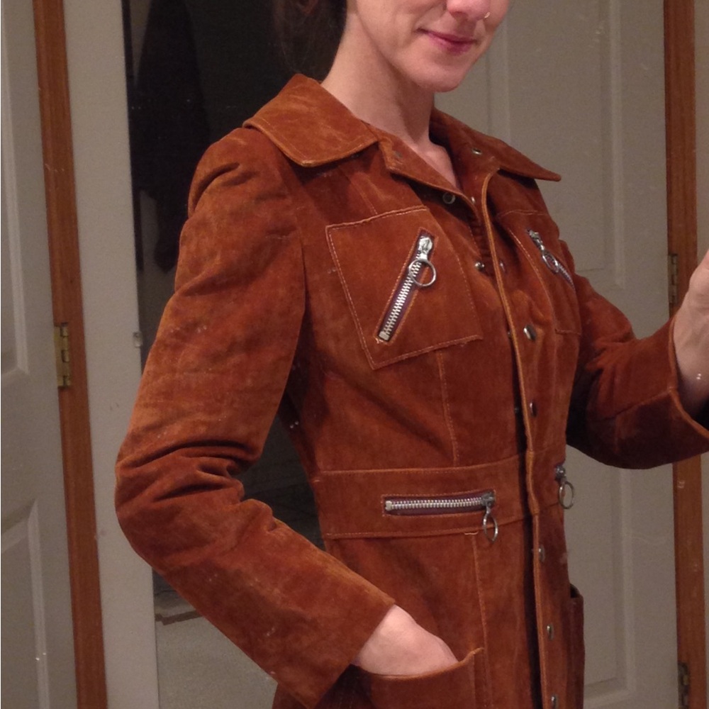 Vintage Retro 💫🤩💫 Women's Rust Brown Suede Jacket